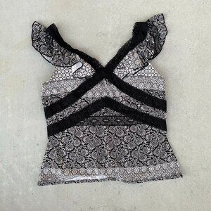 Black and White Paisley Top